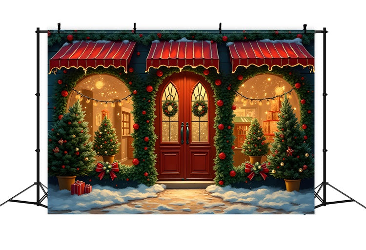 Weihnachten Backdrop Ornament Girlande Store Backdrop CEM5-75