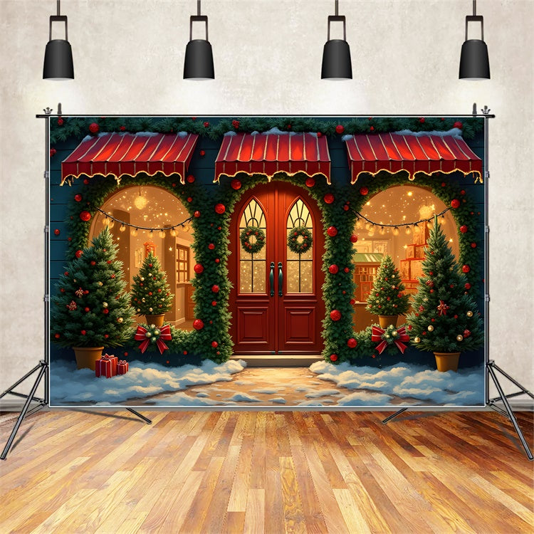 Weihnachten Backdrop Ornament Girlande Store Backdrop CEM5-75
