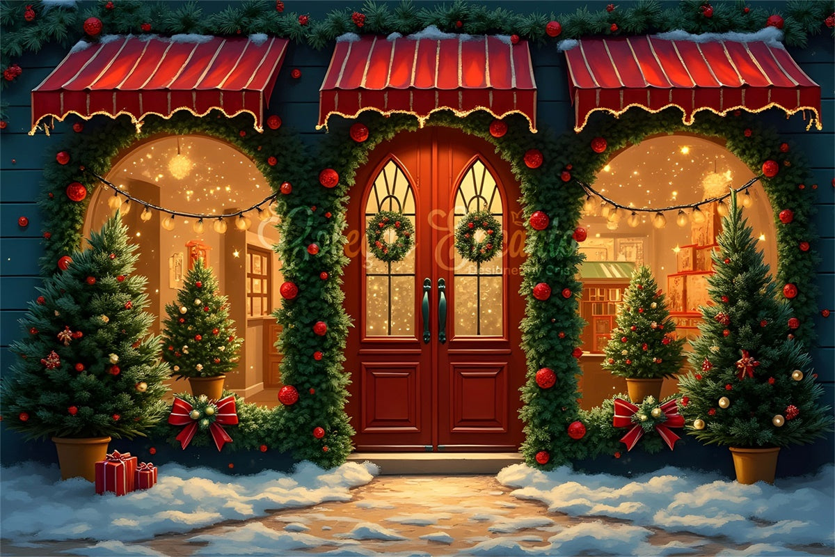 Weihnachten Backdrop Ornament Girlande Store Backdrop CEM5-75