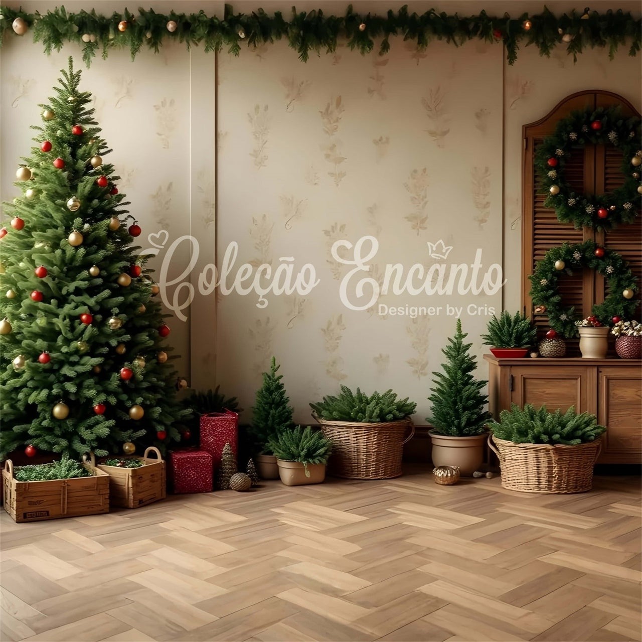 Weihnachtsbaum Backdrop Indoor Geschenke Dekor Backdrop CEM5-91