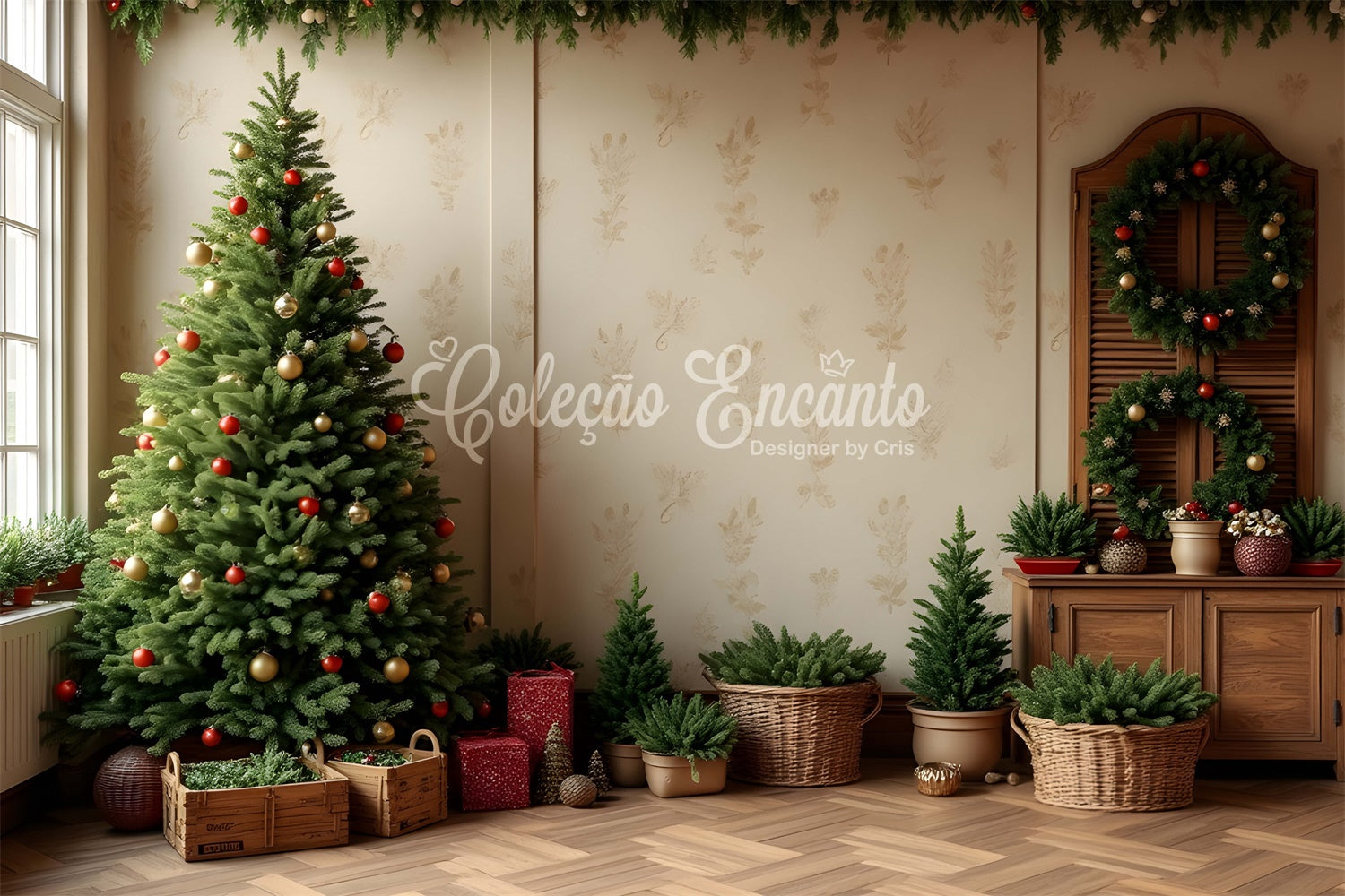 Weihnachtsbaum Backdrop Indoor Geschenke Dekor Backdrop CEM5-91
