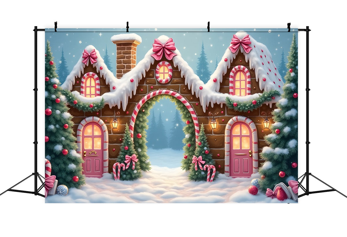 Weihnachtsdorf Backdrop Lebkuchen Zuckerstangen Backdrop CEM5-92
