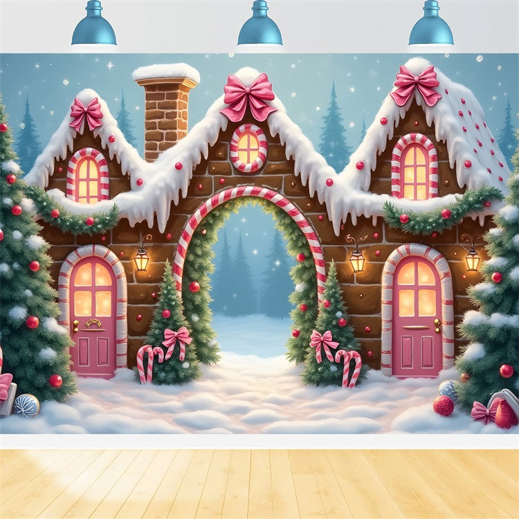 Weihnachtsdorf Backdrop Lebkuchen Zuckerstangen Backdrop CEM5-92