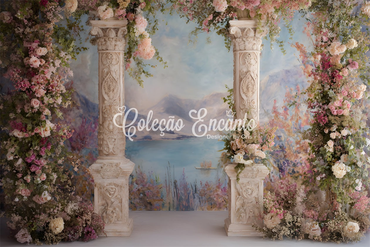 Muttertag Fotohintergrund Blumensäulen Bergblick Muttertag Fotohintergrund Ideen von Magali