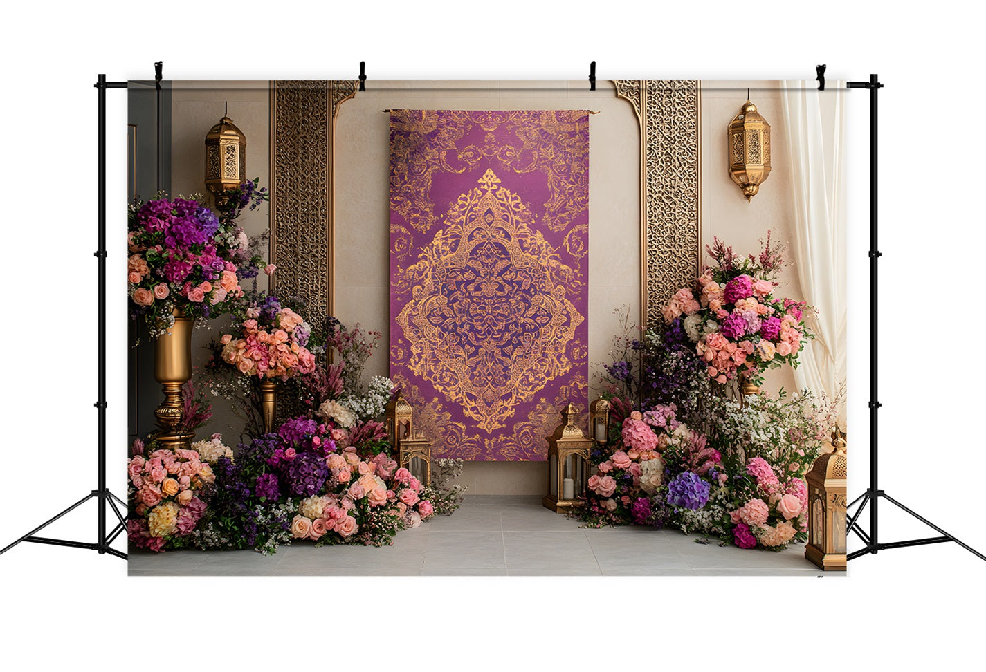 Ideen für Muttertags-Fotohintergründe Lila-goldene Blumen Eleganz Muttertags-Fotohintergründe von Magali