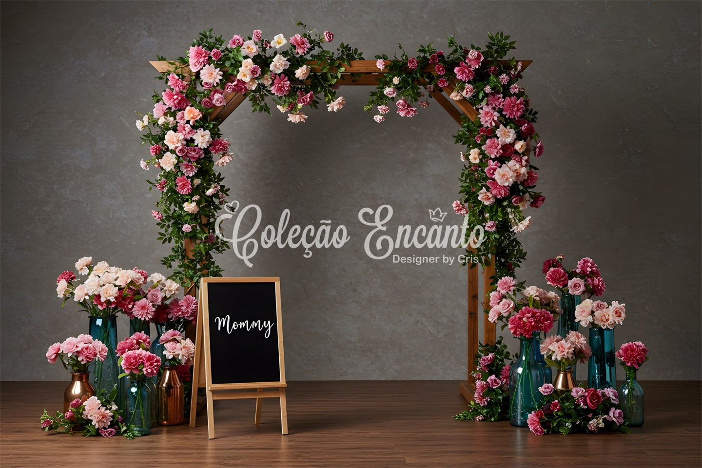 Fotokulissen für den Muttertag Rosa Blumenbogen Fotokulissen für den Muttertag von Magali