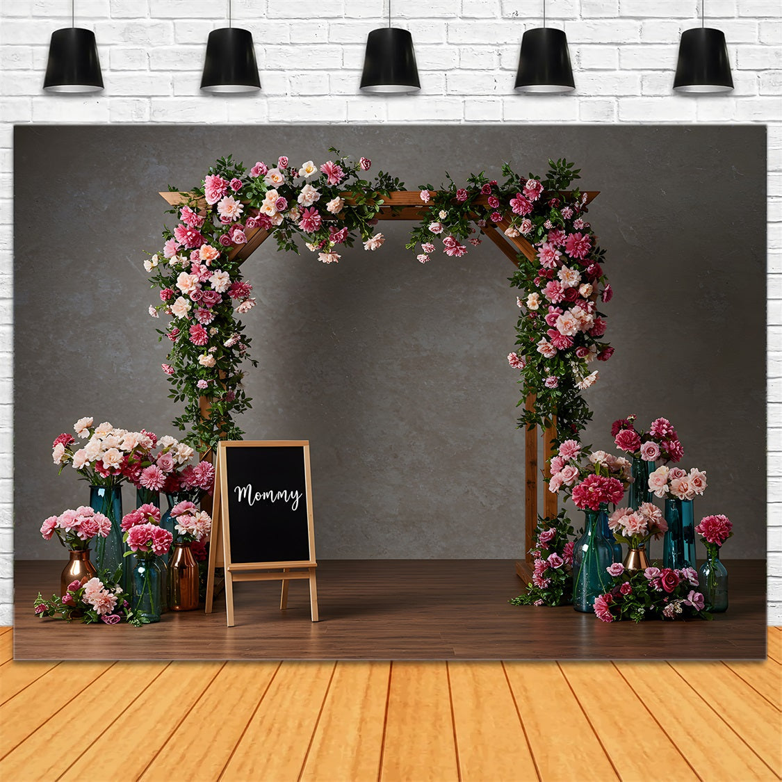 Fotokulissen für den Muttertag Rosa Blumenbogen Fotokulissen für den Muttertag von Magali