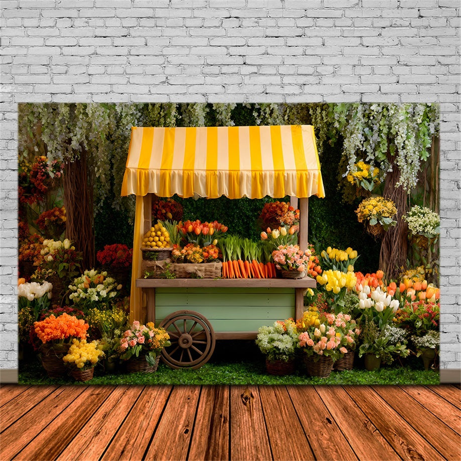 Oster-Tulpen-Hintergrund Üppiger blumiger gelber Baldachin Oster-Hintergrundideen von Magali