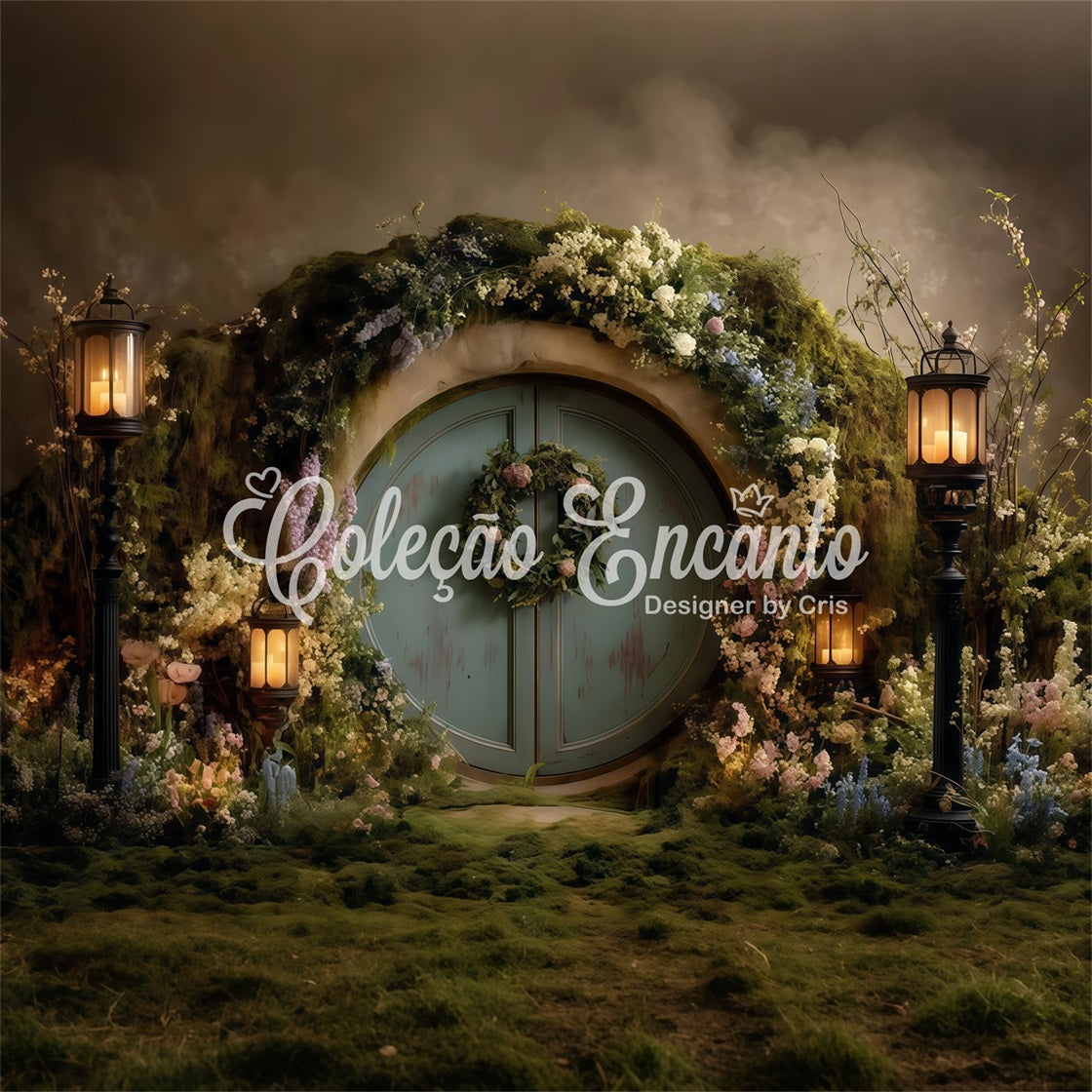 Hintergrund mit Hasenbau Mystischer Garten Tür Laternenlicht Osterhintergrund-Ideen von Magali