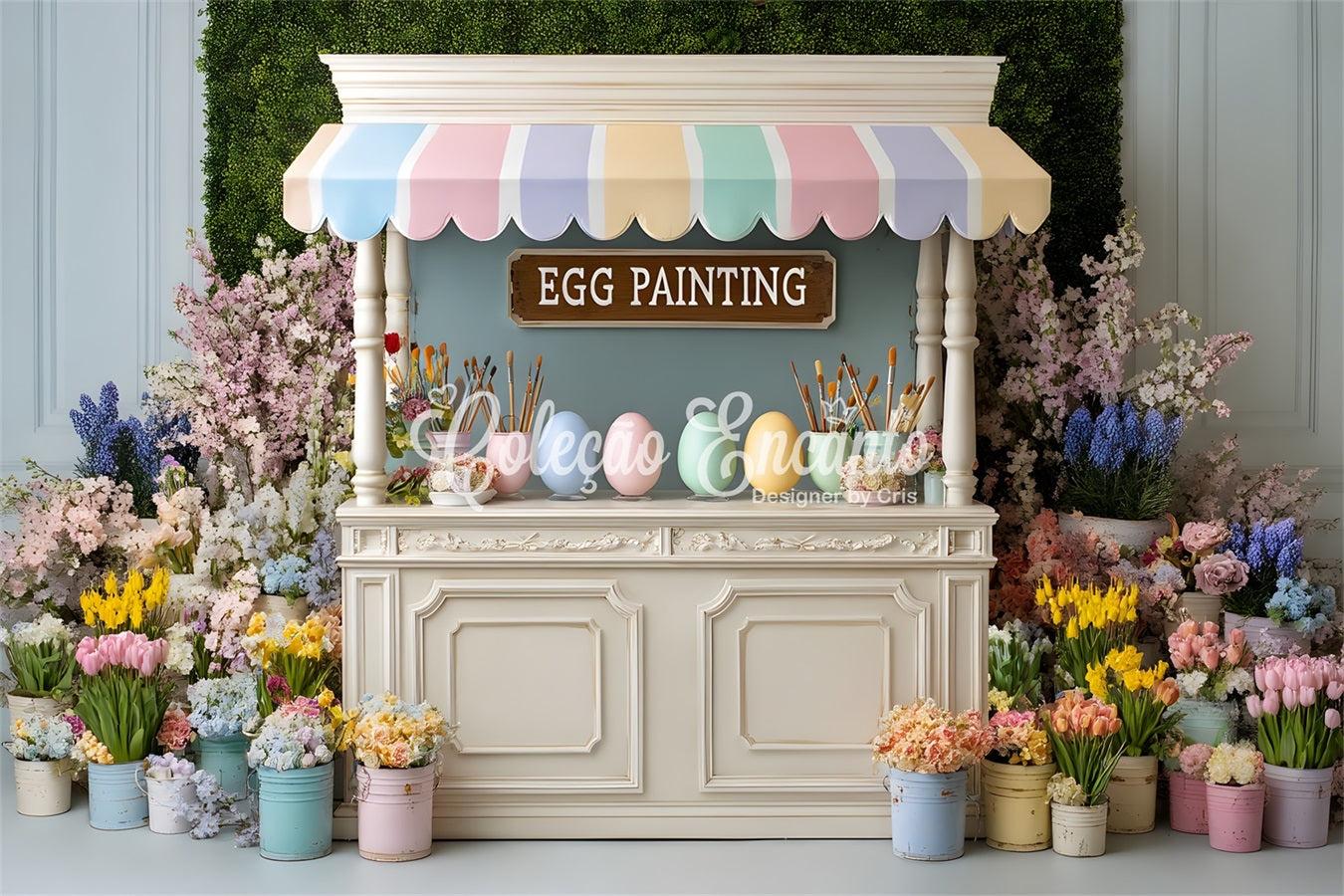 Oster-Narzissen-Hintergrund Eierbemalung Blumenstand-Hintergrund für Osterbilder von Magali