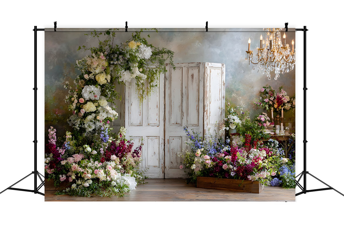 Hintergrund für den Muttertag Vintage-Blumentüren Kronleuchter Hintergrund für einen schönen Muttertag Von Magali