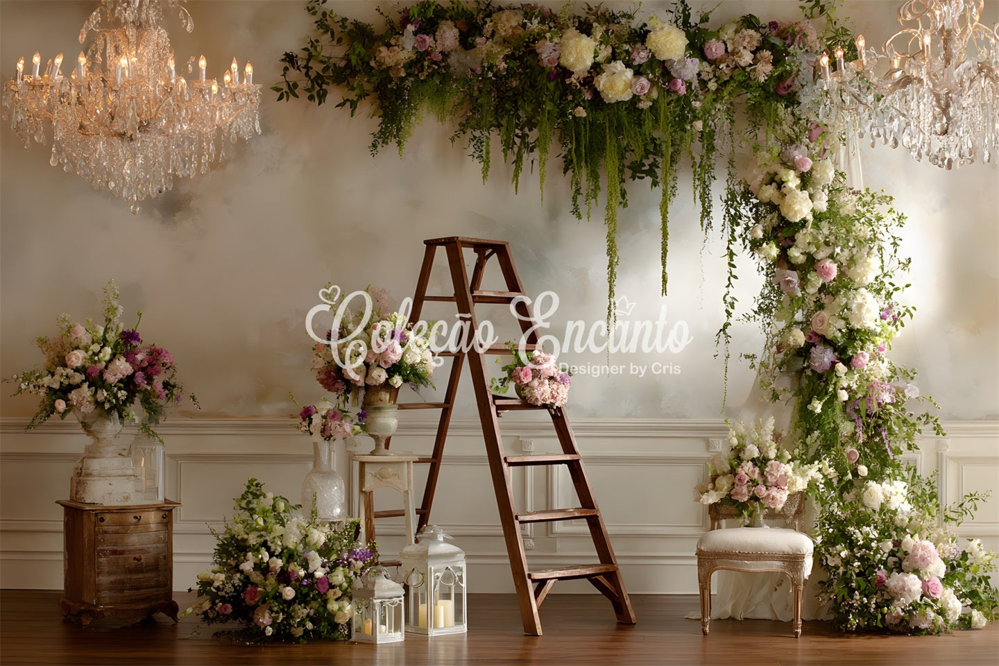 Hintergrund zum Muttertag Üppiger Blumenbogenleiter Fotohintergründe zum Muttertag von Magali