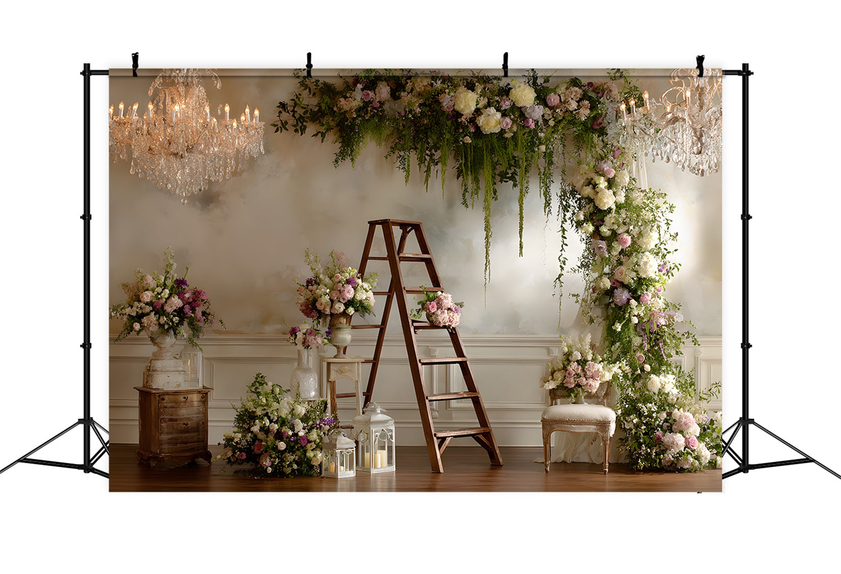 Hintergrund zum Muttertag Üppiger Blumenbogenleiter Fotohintergründe zum Muttertag von Magali