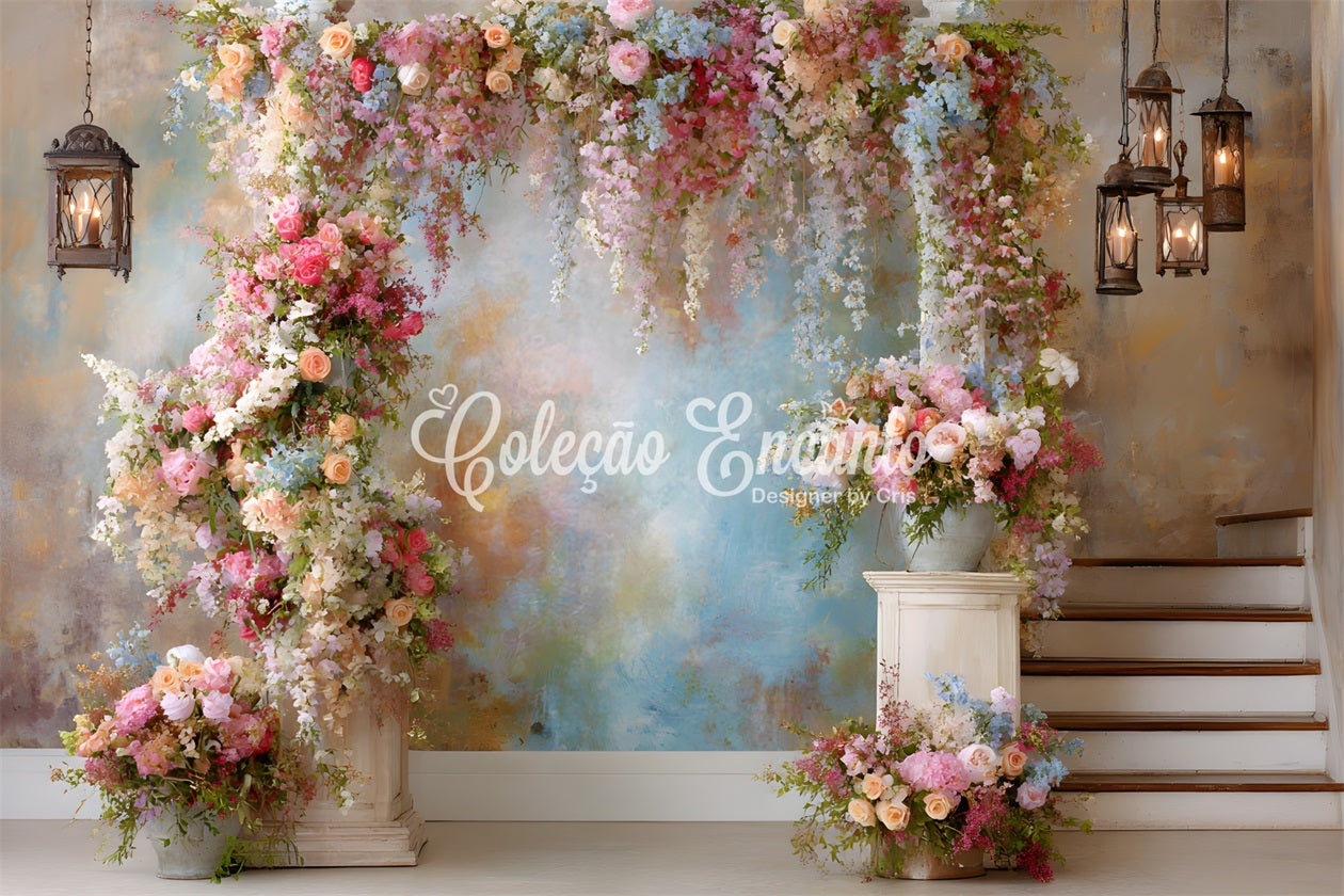 Ideen für Muttertags-Hintergründe Blumengarten-Treppenhaus-Eingang Fotohintergründe für den Muttertag von Magali