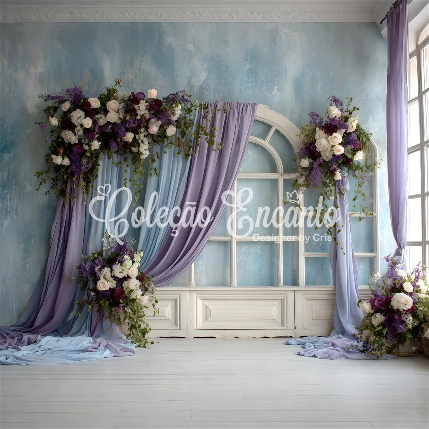 Hintergrund für Fotoshooting zum Muttertag Lavendelfarbener Blumenbogen Hintergrund für Fotoshooting zum Muttertag von Magali