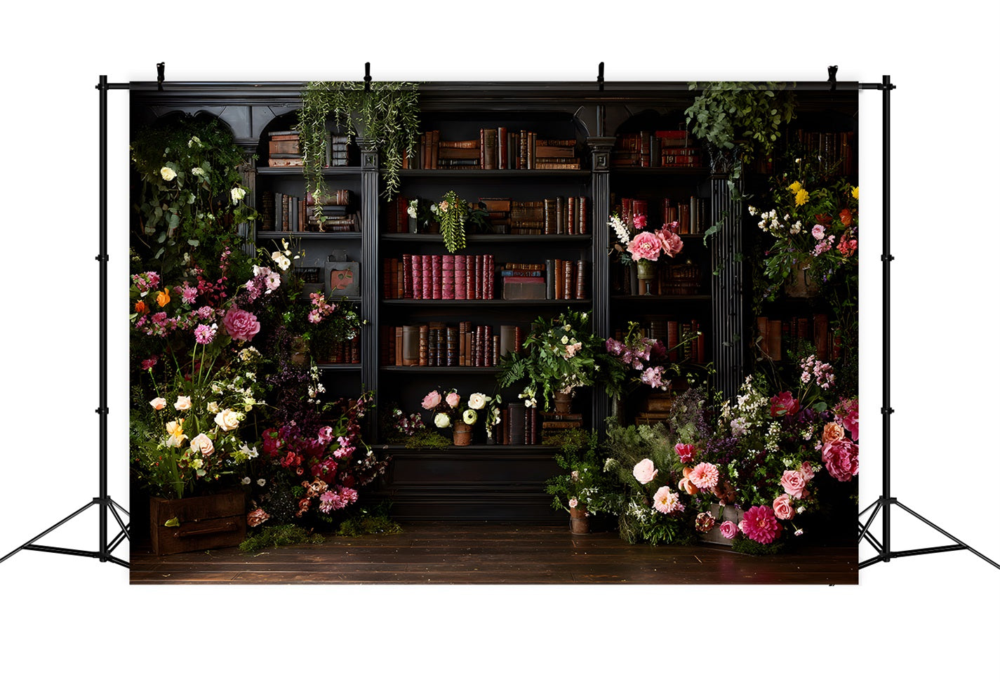 Hintergrund zum Muttertag Bücherregal voller Blumen Ideen für Fotokabinen zum Muttertag von Magali