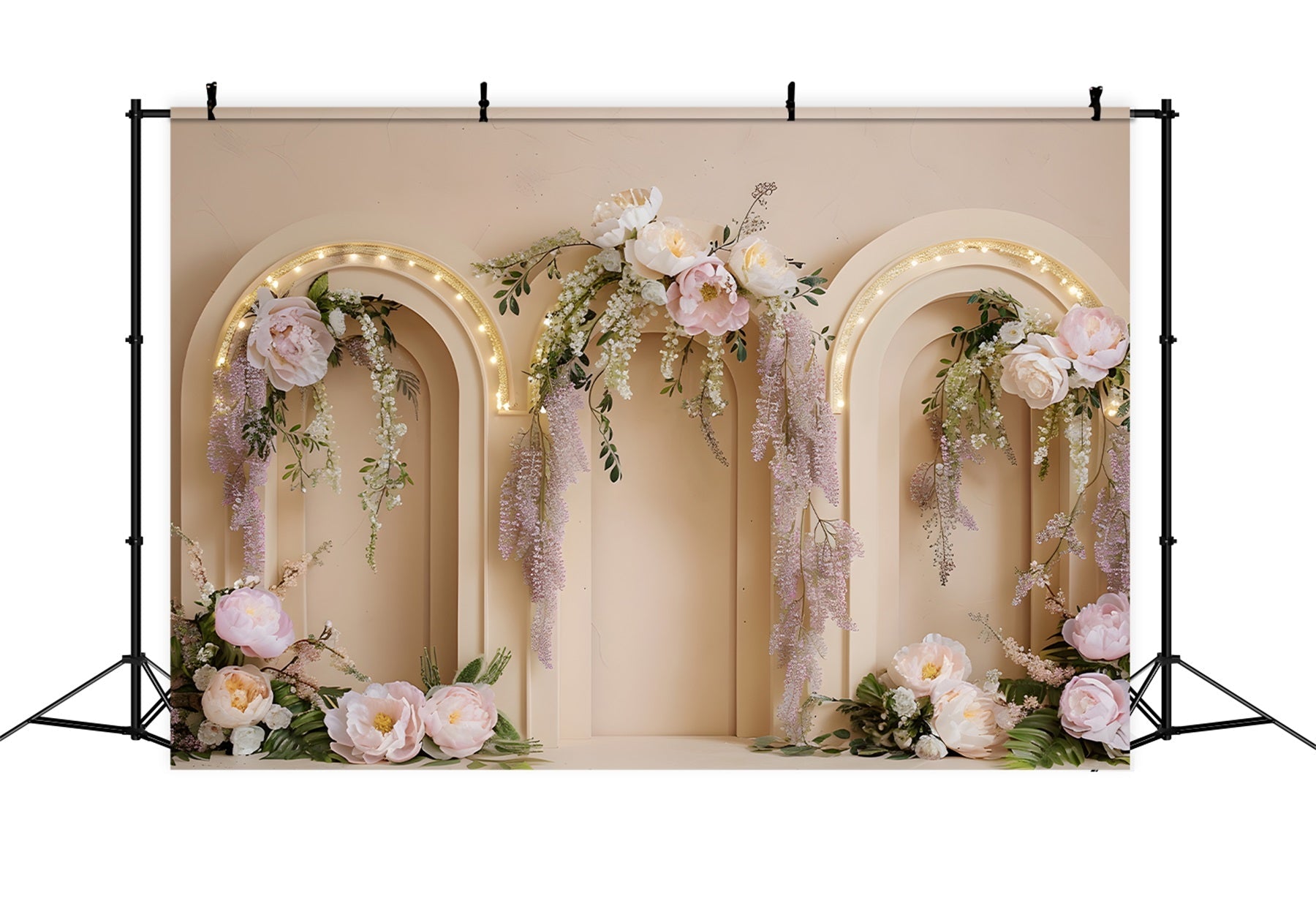 Fotohintergrund zum Muttertag Romantischer rosa Blumenbogen Ideen für Fotohintergründe zum Muttertag von Magali