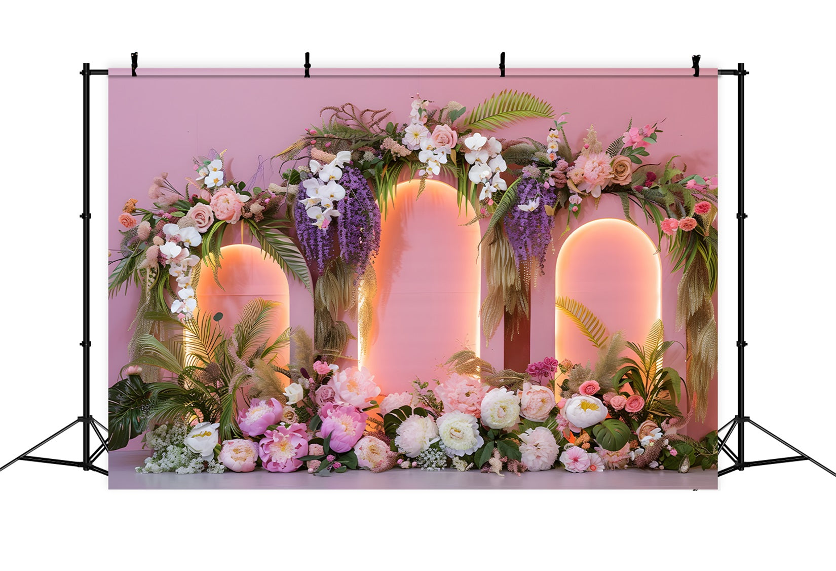 Hintergründe zum Muttertag Eleganter Hintergrund mit pastellfarbenen Blumenarrangements zum Muttertag von Magali