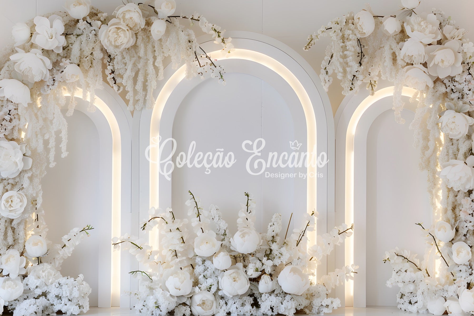 Ideen für Hintergründe zum Muttertag Reinweißer Blumenbogen Fotohintergründe zum Muttertag von Magali