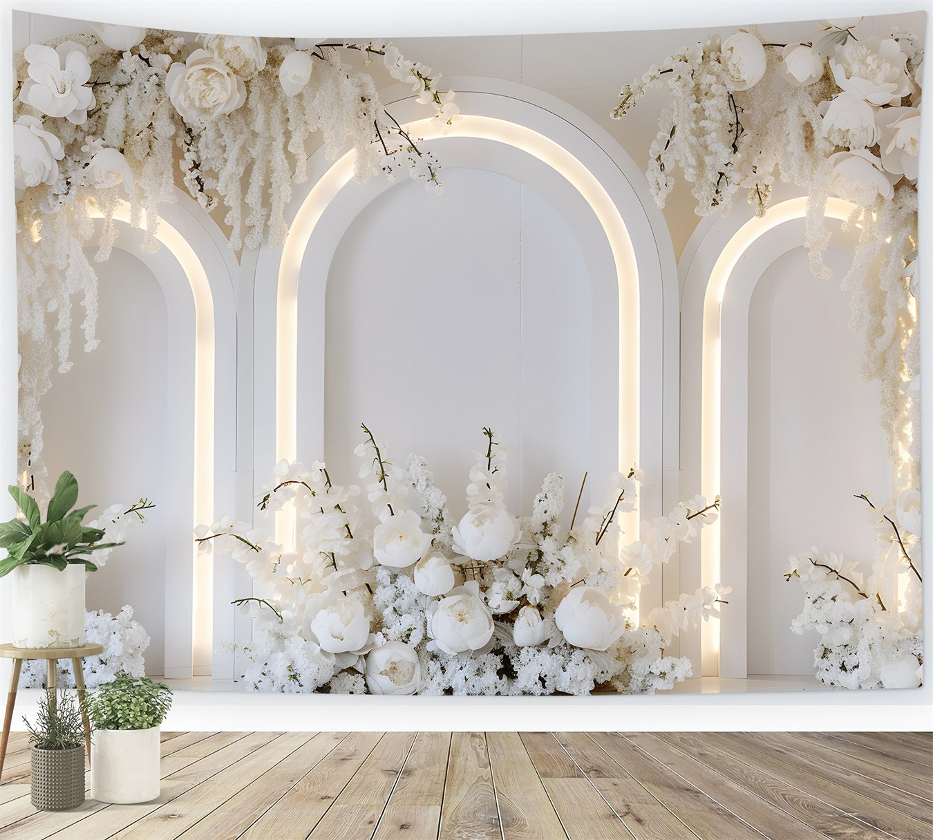 Ideen für Hintergründe zum Muttertag Reinweißer Blumenbogen Fotohintergründe zum Muttertag von Magali