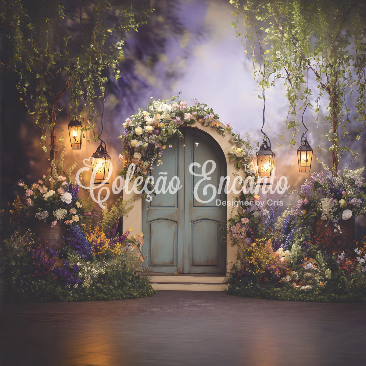 Hintergrund für Fotoshooting zum Muttertag Charmante Vintage-Türöffnung Hintergrund für Muttertagsfotos von Magali