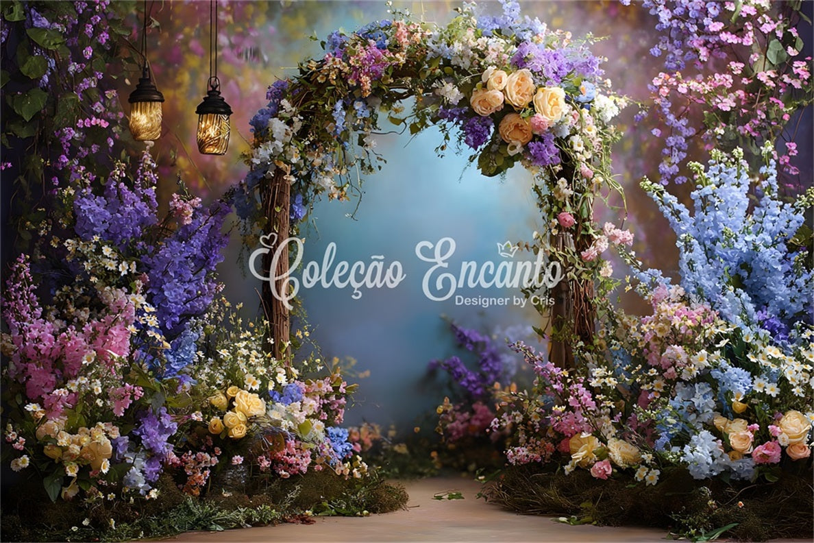 Ideen für Hintergründe zum Muttertag Zarter pastellfarbener Blumenbogen Hintergrunddesign zum Muttertag von Magali