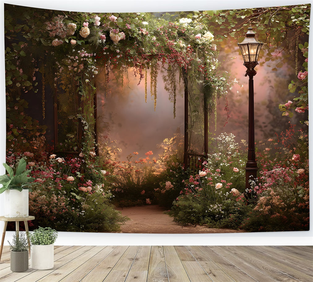 Fotokulissen zum Muttertag Vintage-Laternen Blumenbogen Fotokulissen zum Muttertag von Magali