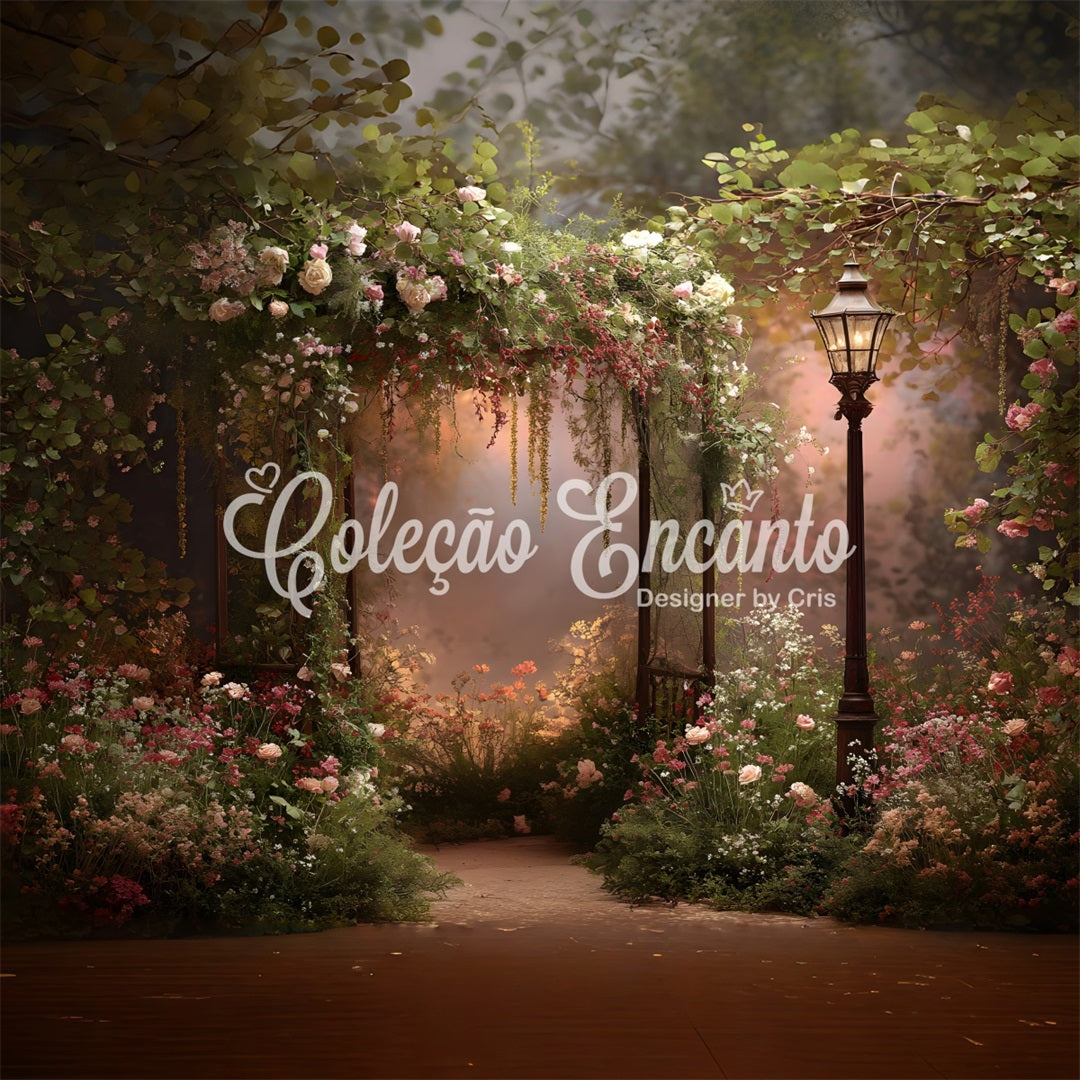 Fotokulissen zum Muttertag Vintage-Laternen Blumenbogen Fotokulissen zum Muttertag von Magali