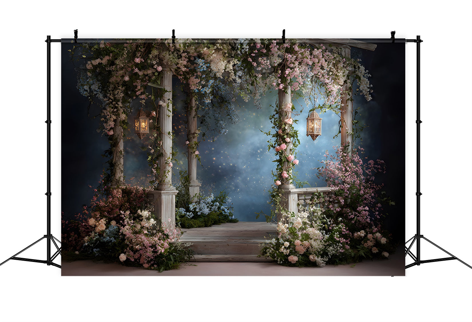 Einfacher Muttertags-Hintergrund Verspielte Laternen Blumenbogen Muttertags-Fotohintergrund von Magali