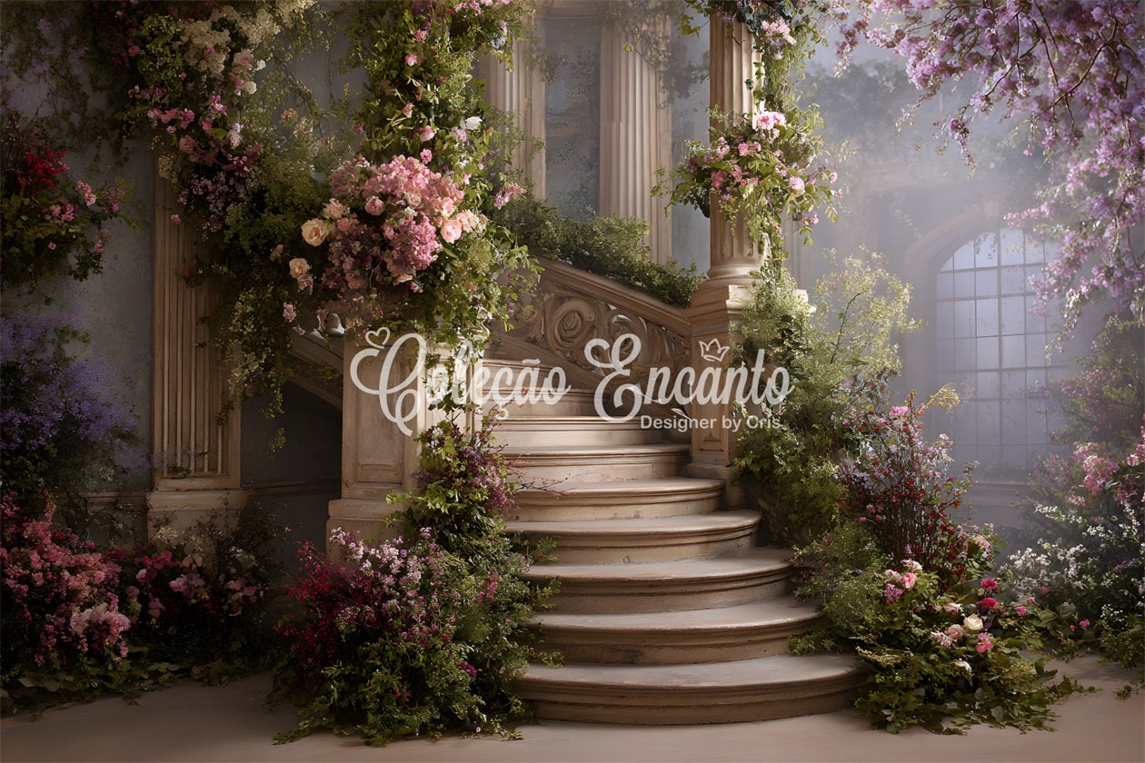 Ideen für einen schönen Muttertag Hintergrund Romantischer Blumenweg Treppe Muttertags-Hintergrund Von Magali