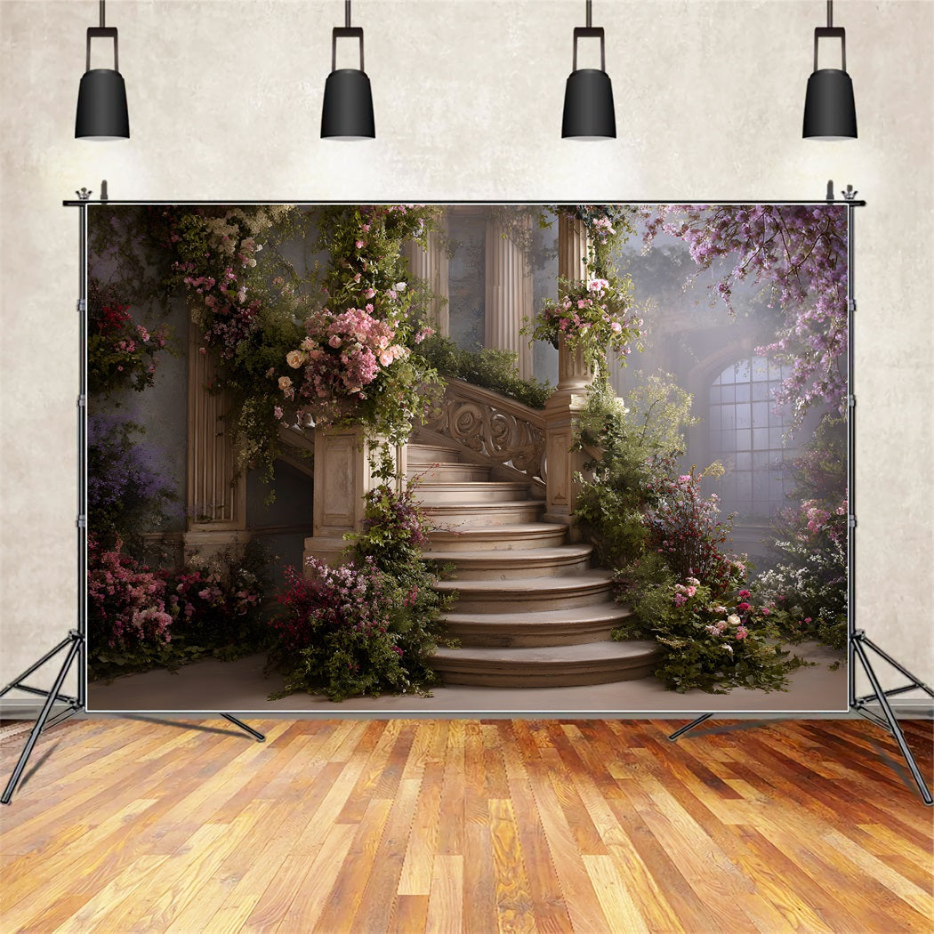 Ideen für einen schönen Muttertag Hintergrund Romantischer Blumenweg Treppe Muttertags-Hintergrund Von Magali