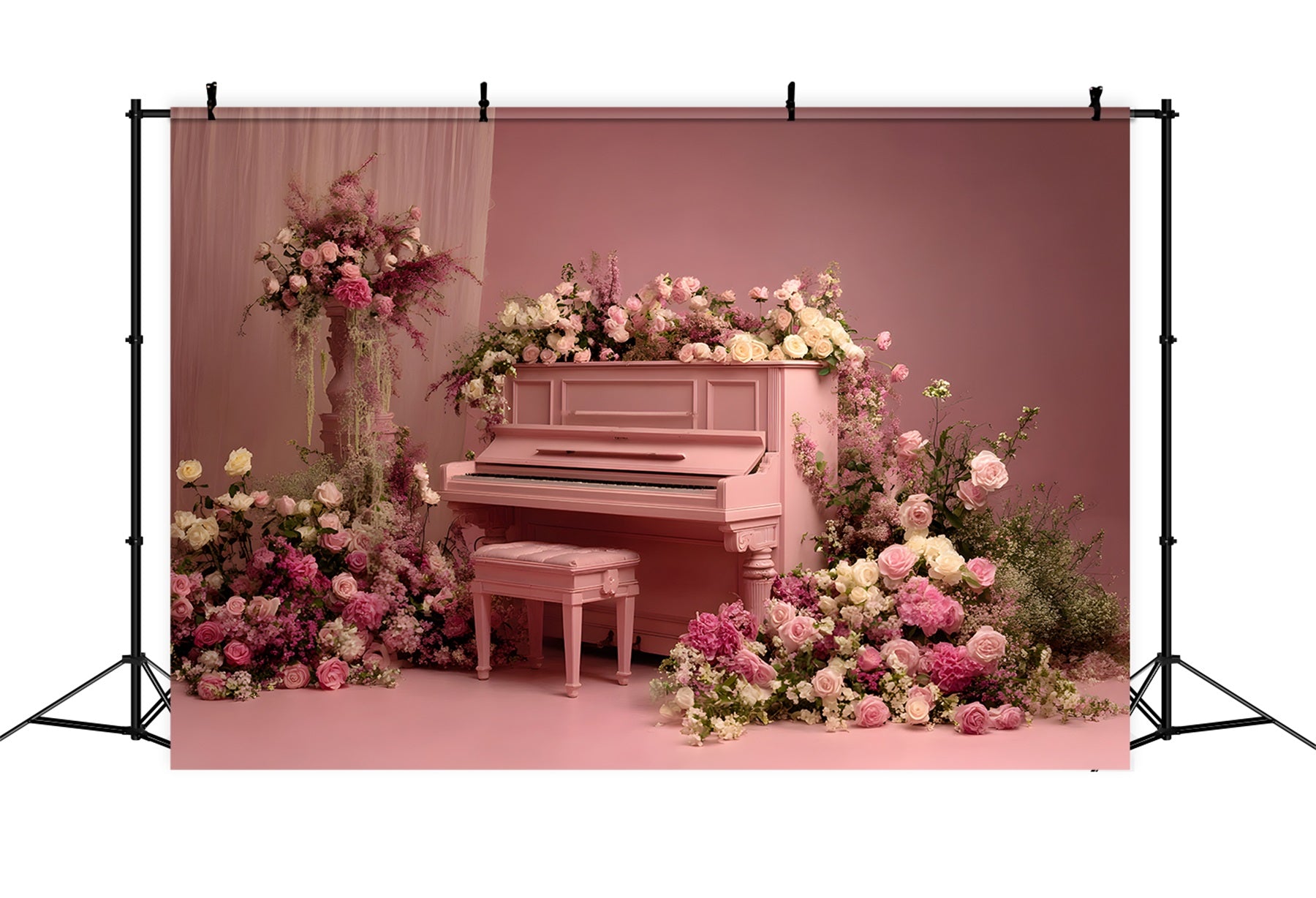 Muttertag Hintergrund Rosa Rosenblumen Klavier Hintergrund Design für Muttertag von Magali