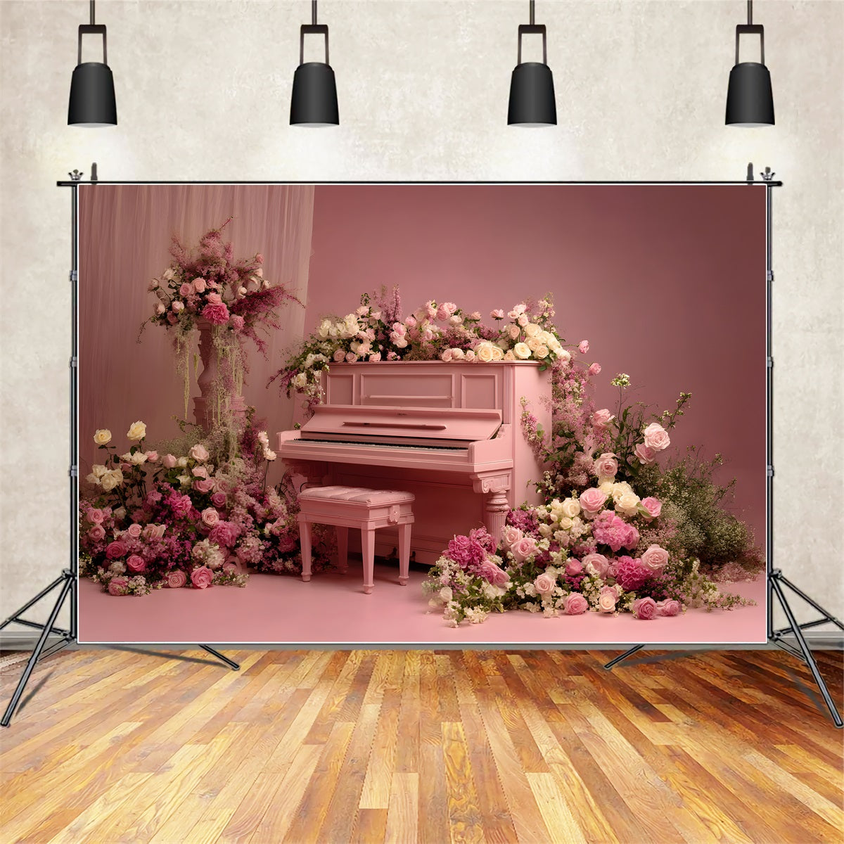 Muttertag Hintergrund Rosa Rosenblumen Klavier Hintergrund Design für Muttertag von Magali