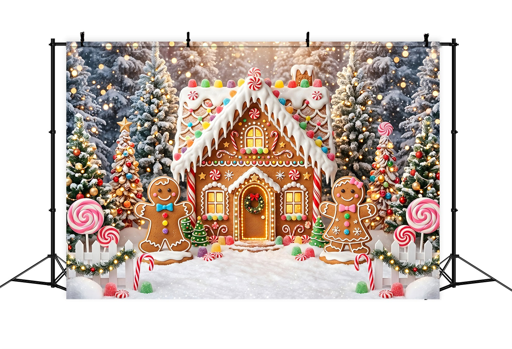 Lebkuchen Dorf Szene Süße Hütte Schnee Wald Advent CEM65-105