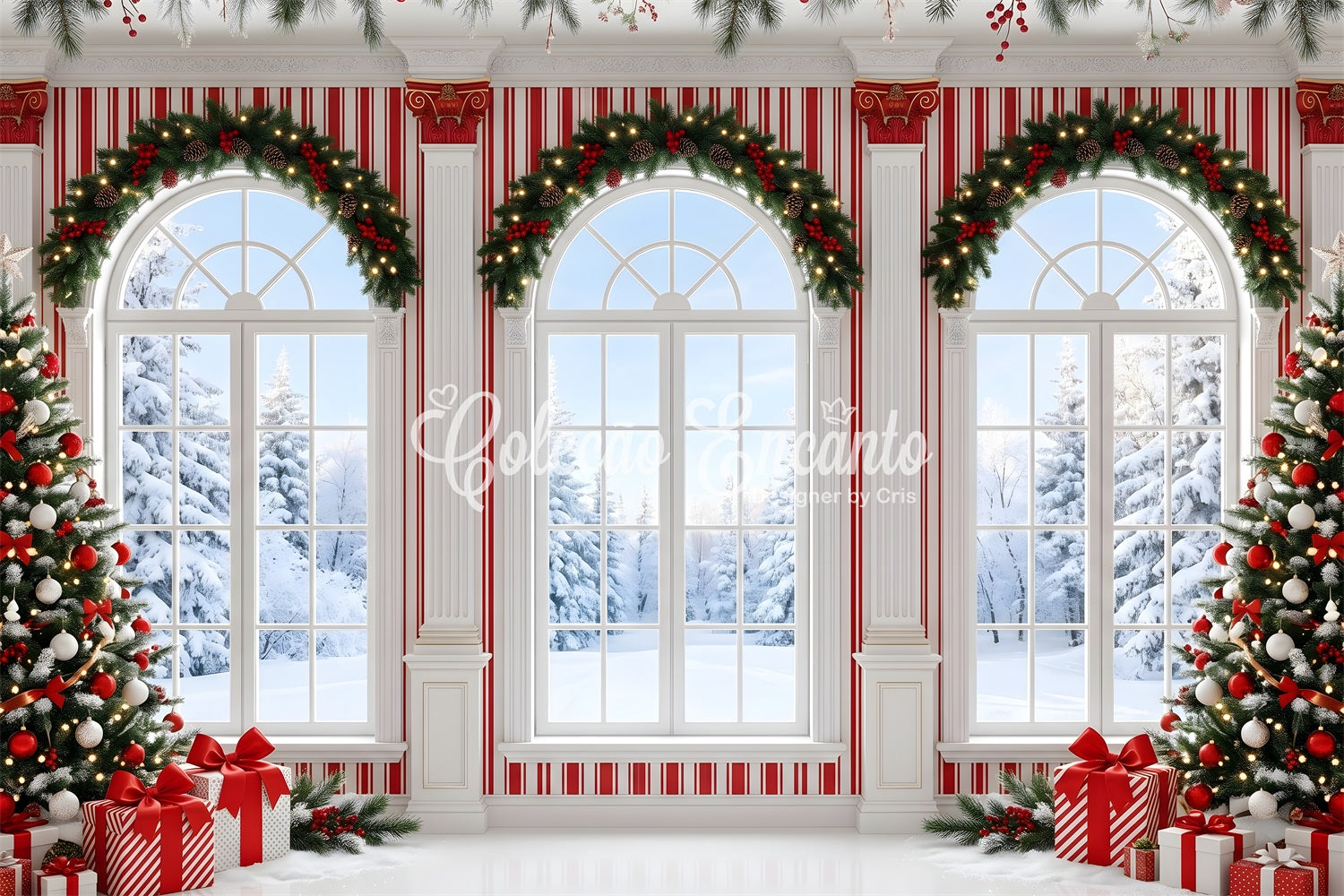 Candy Winter Halle Szene Zuckerstange Winter Wonderland CEM65-123
