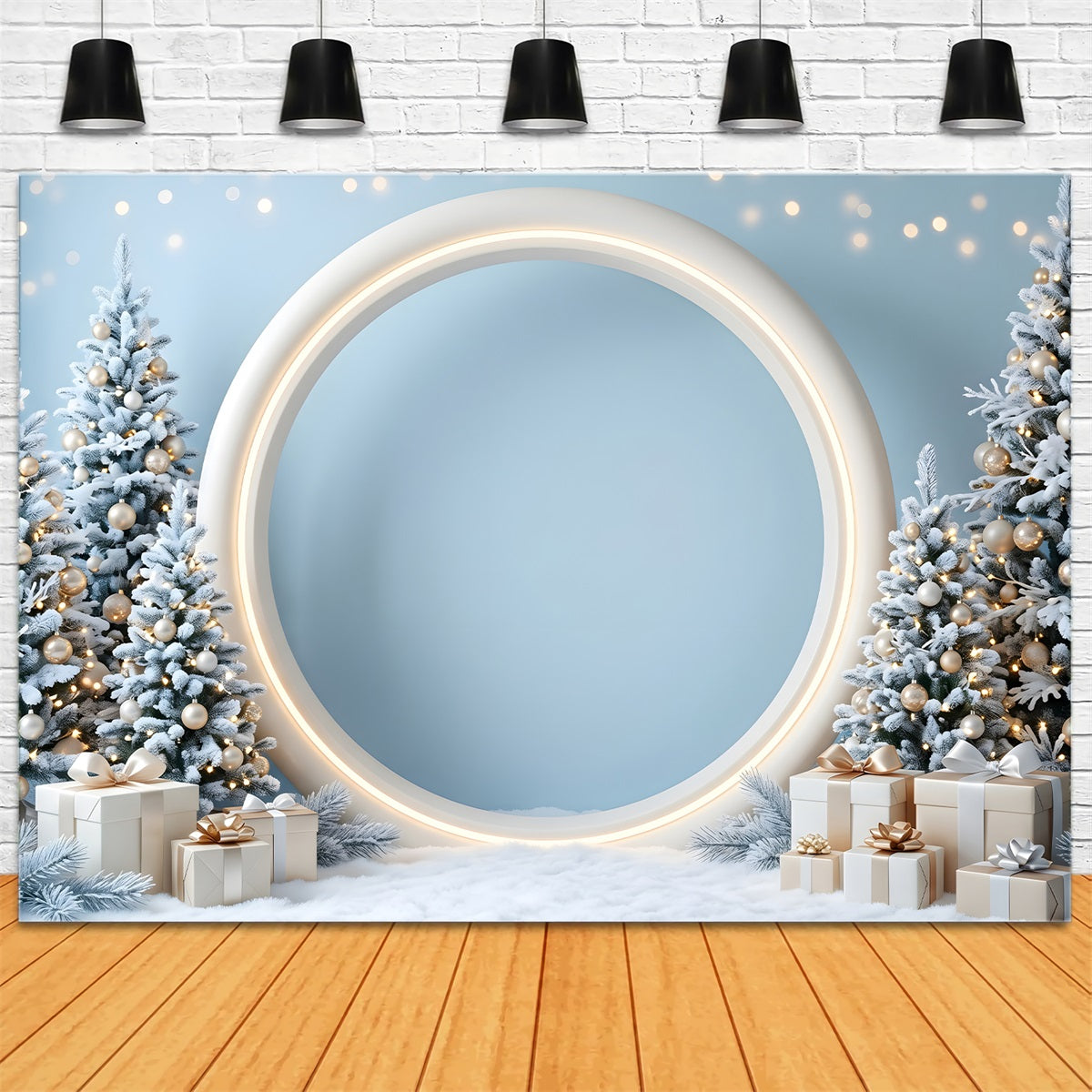 Frost Bogen Szene Blau Rundarch Geschenk Winter CEM65-132