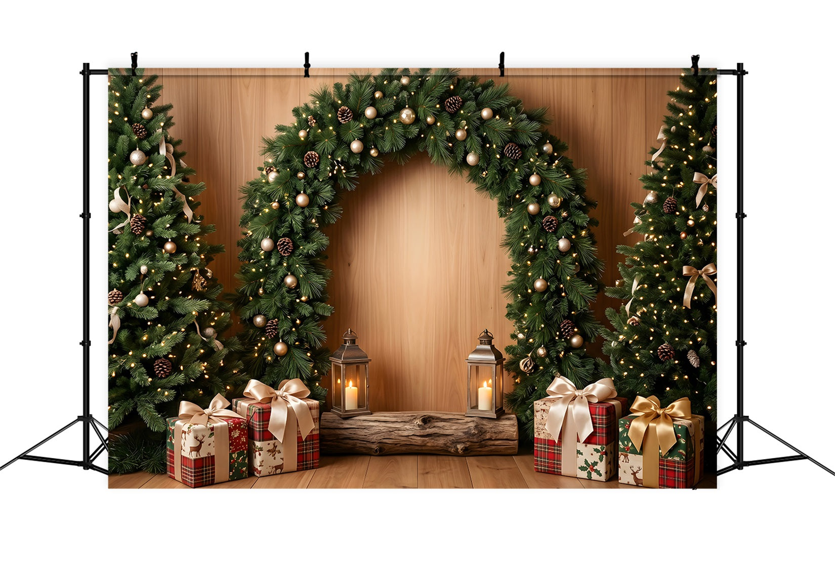 DIY Winter Fotohintergrund Wald Kiefer Bogen Geschenk Szene Fotografie CEM65-194