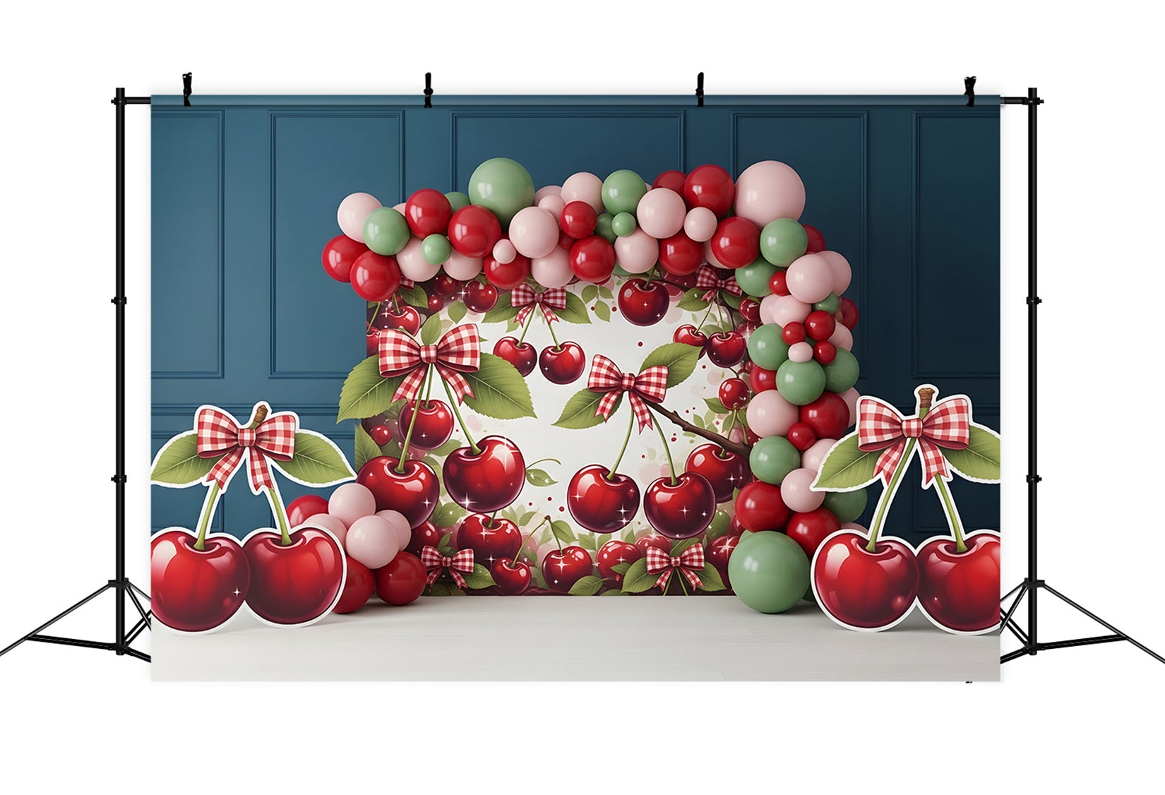 Kirschschleife Ballonbogen Baby Fotohintergrund Kinder Hintergrund CEM65-5