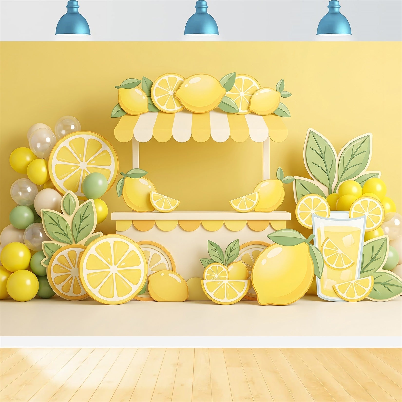 Baby Fotohintergrund Limonadenstand Zitrus Ballons Kinder Kulisse CEM65-57