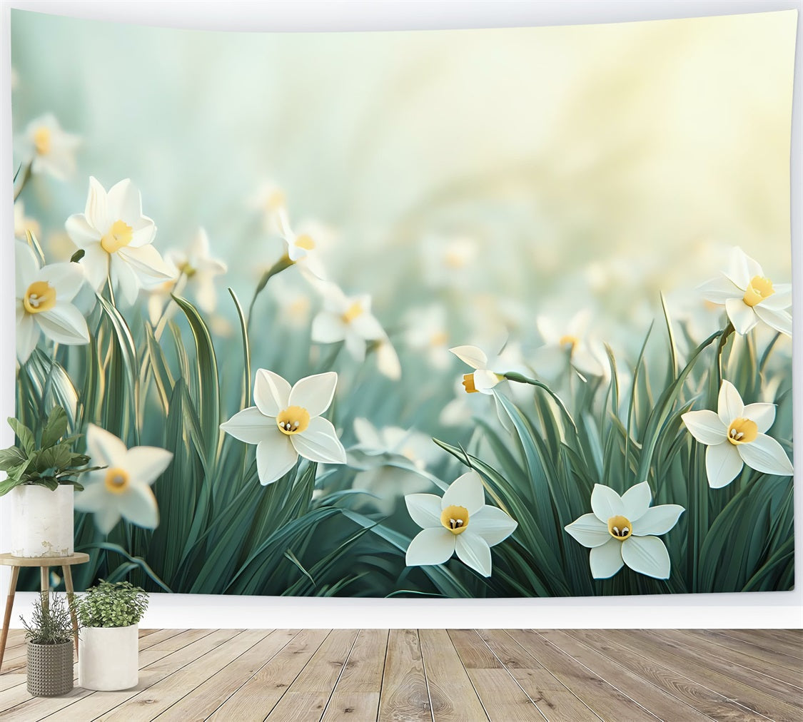 Narzisse Backdrop Soft Glow Floral Fotografie Hintergrund CJJ2-10
