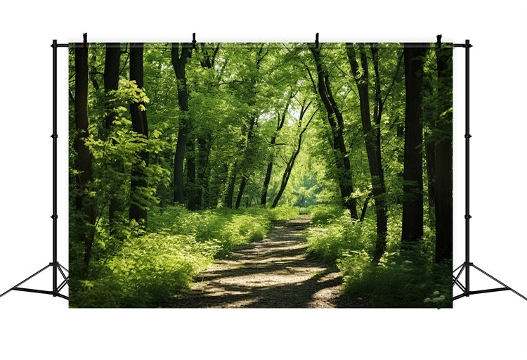 Woodland Fotokulisse Lush Woodland Sunlit Trail Kulisse CJJ2-121