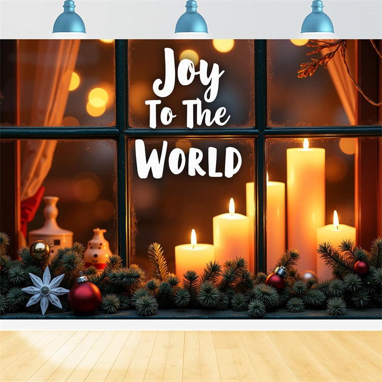 Freude an der Welt Backdrop Kerzenbeleuchtete Fenster Backdrop CJJ2-16