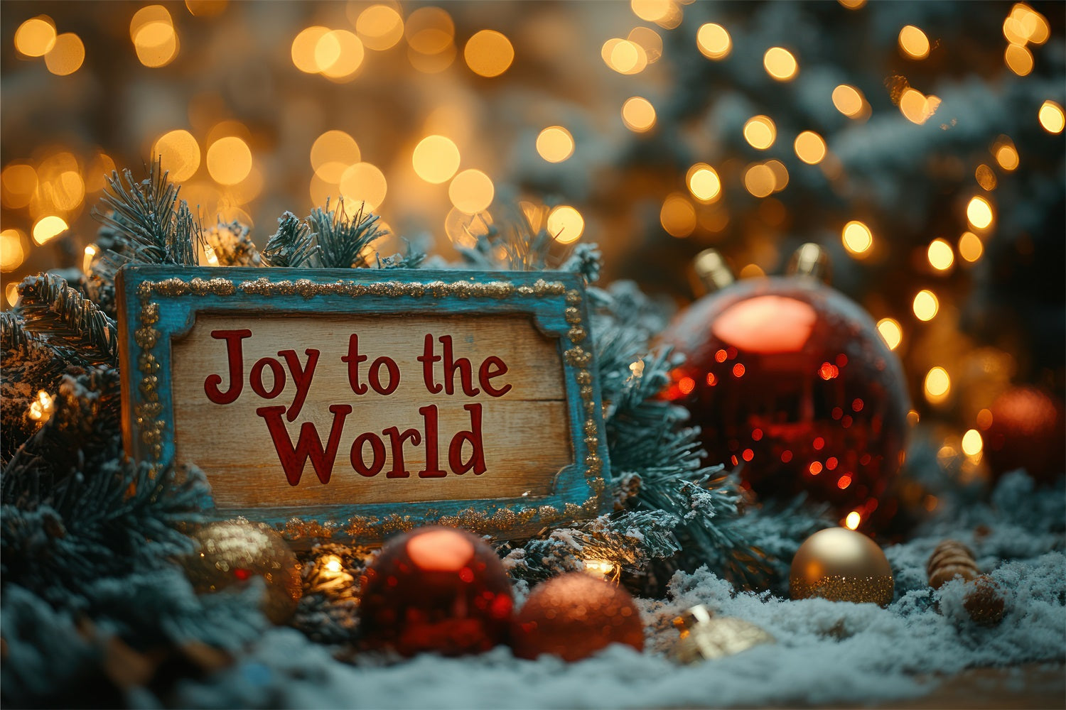 Freude an der Welt Backdrop Golden Glow Christmas Backdrop CJJ2-18