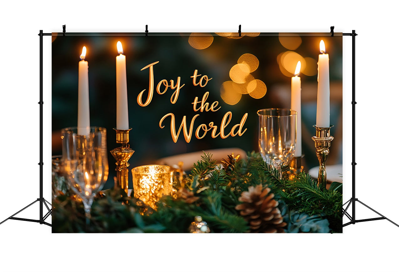 Freude an der Welt Backdrop Goldener Kerzenschein Weihnachten Backdrop CJJ2-20