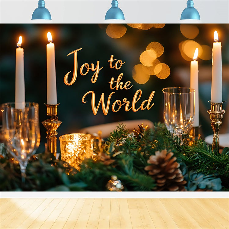 Freude an der Welt Backdrop Goldener Kerzenschein Weihnachten Backdrop CJJ2-20