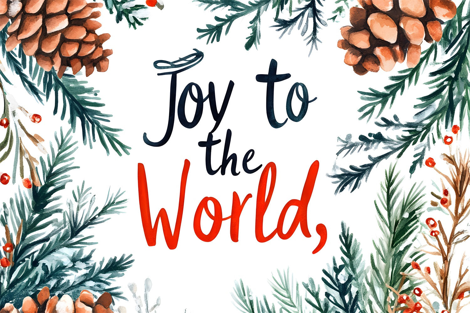 Freude an der Welt Backdrop Tannenzweig Weihnachten Backdrop CJJ2-23