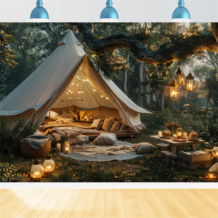 Wald Fotokulisse Gemütliche Laterne Festival Zelt Kulisse CJJ2-26