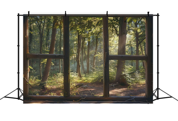 Woodland Backdrops Tranquil Woodland Fenster Szene Backdrop CJJ2-30