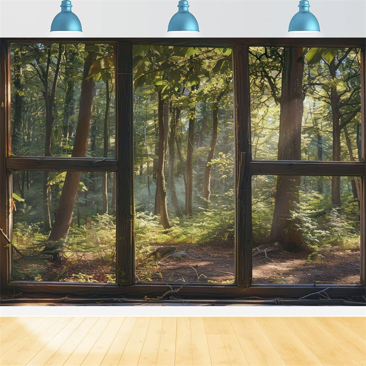 Woodland Backdrops Tranquil Woodland Fenster Szene Backdrop CJJ2-30