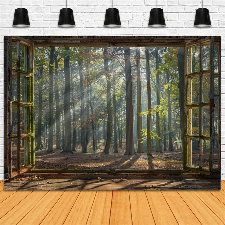 Wald Hintergrund Ideen Vintage Hütte Fenster Sonnenstrahlen Hintergrund CJJ2-31